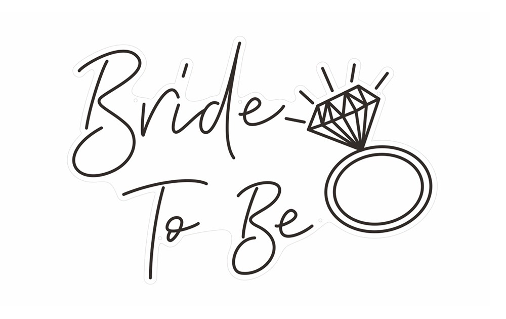 Bride-to-be-mit-Ring Neon Schild